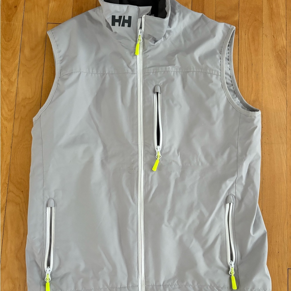 Helly Hansen Light Gray Jacket with Bright Yellow Details